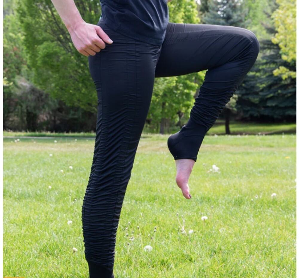 AGOGIE black +20 resistance athletic gym training ruched workout leggings pants